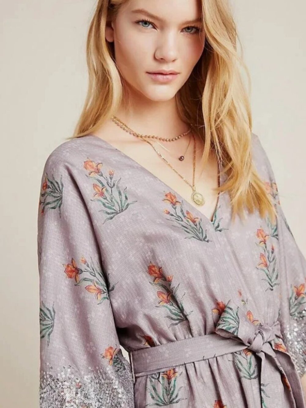 Anthropologie Sachin & Babi Isolde Sequined Floral Maxi Dress
